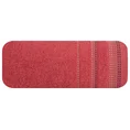 Ręcznik POLA z żakardową bordiurą zdobioną stebnowaniem - 70 x 140 cm - czerwony 3