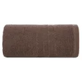 Ręcznik GALA bawełniany z  bordiurą w paski podkreślone błyszczącą nicią - 50 x 90 cm - ciemnobrązowy 3