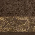 Ręcznik AGIS z żakardową bordiurą z motywem liści, ZERO TWIST - 30 x 50 cm - brązowy 2