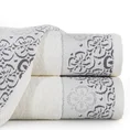 Ręcznik IWONA z żakardową bordiurą w kwiaty - 50 x 90 cm - kremowy 1