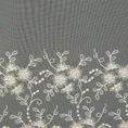 Tkanina firanowa gładka, lekka mikrosiateczka z kwiatowym haftem - 280 cm - biały 3