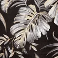 Zasłona MEGI z miękkiego welwetu z nadrukiem egzotycznych liści - 140 x 250 cm - czarny 13