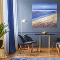 Obraz MEER ręcznie malowany na płótnie z efektem 3D - 80 x 80 cm - niebieski 3