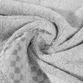 Ręcznik BAMBO02 w kolorze srebrnym, z domieszką włókien bambusowych, z ozdobną bordiurą z geometrycznym wzorem - 50 x 90 cm - srebrny 5