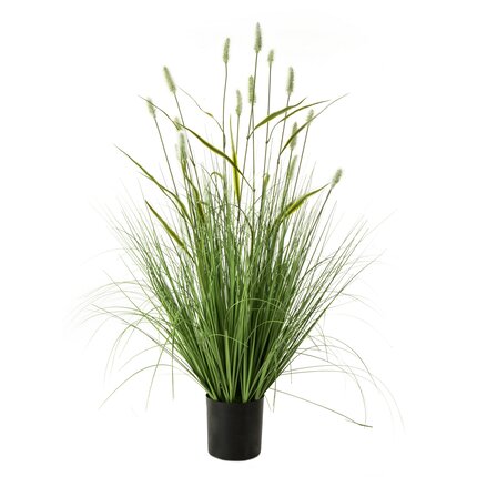 TRAWA OZDOBNA w doniczce, sztuczna roślina dekoracyjna 85 cm zielony,czarny