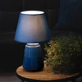Lampka stołowa KARLA na ceramicznej stożkowej podstawie z abażurem z matowej tkaniny - ∅ 25 x 40 cm - granatowy 5