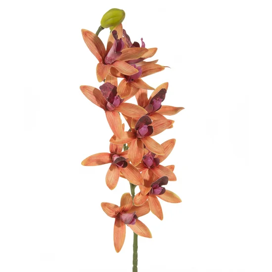 STORCZYK OKAZAŁY kwiat sztuczny dekoracyjny z płatkami z jedwabistej tkaniny - ∅ 10 x 76 cm - pomarańczowy
