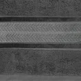 EUROFIRANY PREMIUM Ręcznik MIRO w kolorze stalowym, z włókien bambusowych z żakardową bordiurą zdobioną lśniącymi paskami - 70 x 140 cm - stalowy 2