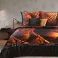 EVA MINGE Komplet pościeli SIMONA z najwyższej jakości makosatyny bawełnianej z designerskim nadrukiem i logo - 220 x 200 cm - pomarańczowy 1