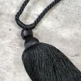 Dekoracyjny sznur do upięć z chwostem i koralikiem - dł. 60 cm - czarny 3