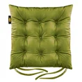 Dwustronna welwetowa poduszka siedziskowa na krzesło z dziewięcioma pikowaniami, gramatura 260 g/m2 - 40 x 40 x 6 cm - oliwkowy 2