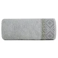Ręcznik z bawełny zdobiony wzorem w zygzaki z gładką bordiurą - 70 x 140 cm - popielaty 3