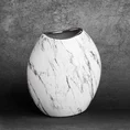 Wazon ceramiczny SANA  z marmurkowym wzorem - 18 x 9 x 20 cm - biały 1