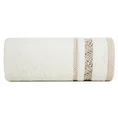Ręcznik TESSA z bordiurą w cętki inspirowany dziką naturą - 30 x 50 cm - kremowy 3