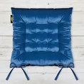 Dwustronna welwetowa poduszka siedziskowa na krzesło z szesnastoma pikowaniami, gramatura 260 g/m2 - 40 x 40 x 6 cm - ciemnogranatowy 1