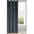 Zasłona z welwetu zdobiona pasem tkaniny z moherową nicią oraz połyskliwych czarnych cekinów - 140 x 250 cm - czarny 2