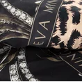 EWA MINGE Komplet pościeli ESSME z makosatyny, najwyższej jakości satyny bawełnianej z designerskim wzorem z motywem biżuterii i cętkami - 220 x 200 cm, 2 szt. 70 x 80 cm - czarny 4