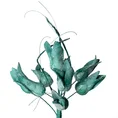 Sztuczny kwiat dekoracyjny z pianki foamiran oprószony brokatem i drobnym puszkiem - 80 cm - turkusowy 1