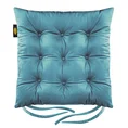 Dwustronna welwetowa poduszka siedziskowa na krzesło z dziewięcioma pikowaniami, gramatura 300 g/m2 - 40 x 40 x 6 cm - ciemnoturkusowy 2
