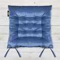 Dwustronna welwetowa poduszka siedziskowa na krzesło z szesnastoma pikowaniami, gramatura 300 g/m2 - 40 x 40 x 6 cm - niebieski 1