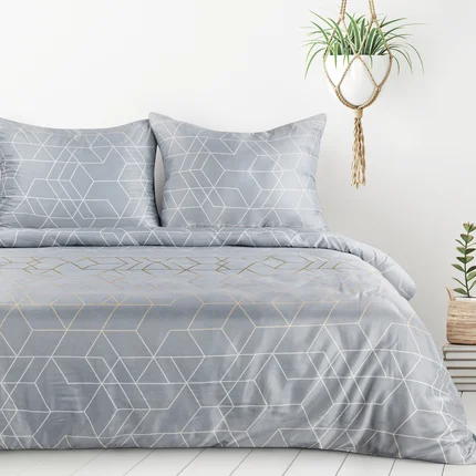 DESIGN 91 Komplet pościeli GEO 02 z mikrowłókna z nadrukiem geometrycznym DESIGN 91 Komplet pościeli GEO 02 z mikrowłókna z nadrukiem geometrycznym - 140 x 200 cm