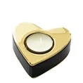 Ceramiczny świecznik dekoracyjny w kształcie serca - 9 x 9 x 3 cm - czarny 1