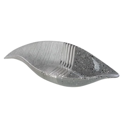Patera ceramiczna NELI o łączonych fakturach, w kształcie łódki Patera ceramiczna NELI o łączonych fakturach, w kształcie łódki - 36 x 17 x 8 cm