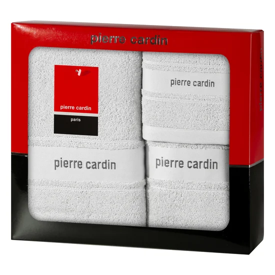 PIERRE CARDIN Komplet ręczników NEL w eleganckim opakowaniu, idealne na prezent! - 40 x 34 x 9 cm - srebrny