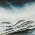 Obraz SHADES ręcznie malowany na płótnie - 80 x 80 cm - niebieski 1
