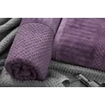 ELLA LINE Ręcznik MIKE w kolorze fioletowym, bawełniany tkany w krateczkę z welurowym brzegiem - 50 x 90 cm - fioletowy 7