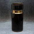 Wazon ceramiczny o nowoczesnym kształcie czarno-złoty - ∅ 13 x 30 cm - czarny 1