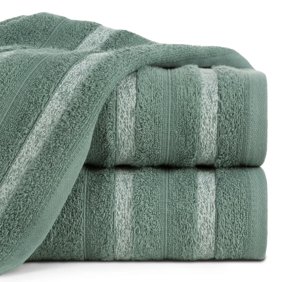 Ręcznik FARGO z bordiurą podkreśloną melanżowymi paskami - 50 x 90 cm - ciemnomiętowy