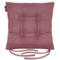 Dwustronna welurowa poduszka siedziskowa na krzesło z czterema pikowaniami, gramatura 195 g/m2 - 40x40x8 cm - wrzosowy 2