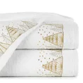 Ręcznik świąteczny SANTA 21bawełniany z haftem z choinkami i drobnymi kryształkami - 50 x 90 cm - biały 1