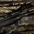 Zasłona ELENA z miękkiego welwetu ze złotym nadrukiem liści - 140 x 250 cm - czarny 8