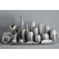 Wazon ceramiczny NELI o łączonych fakturach, nowoczesny - ∅ 18 x 20 cm - srebrny 3