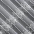 Tkanina firanowa błyszcząca mikrosiateczka ozdobiona fantazyjnym haftem - 180 cm - biały 5