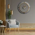 Dekoracyjny zegar ścienny w nowoczesnym stylu z metalu - 60 x 5 x 60 cm - brązowy 3