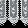Tkanina firanowa zazdrostka z haftem i ażurem - 40 cm - biały 5