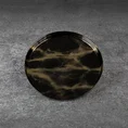 Patera ADA ze szkła artystycznego ze złotym marmurowym wzorem - ∅ 21 x 2 cm - czarny 1