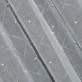 Gładka firana zdobiona aplikacją ze srebrnymi dżetami i perłami - 140 x 250 cm - szary 6