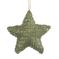 Ozdoba choinkowa IRIN gwiazdka z dzianiny w stylu eko - 10 x 3 x 10 cm - zielony 2