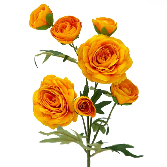 JASKIER AZJATYCKI kwiat sztuczny dekoracyjny - dł.72 cm dł. z kwiatami 29 cm śr.kwiat 10 cm - pomarańczowy