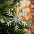 Świąteczna ozdoba choinkowa  śnieżynka z koralików i lśniących kryształów - 13 x 1 x 15 cm - biały 1