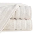 Ręcznik VITO z bawełny podkreślony żakardowymi paskami - 50 x 90 cm - kremowy 1
