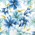 Zasłona LARYSA z miękkiego welwetu z kwiatowym nadrukiem - 140 x 250 cm - niebieski 8
