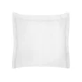 NOVA COLOUR Poszewka na poduszkę bawełniana z satynowym połyskiem i ozdobną kantą - 40 x 40 cm - biały 1
