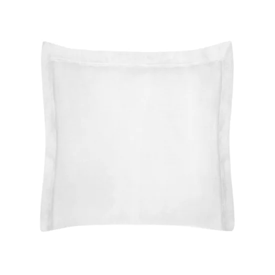 NOVA COLOUR Poszewka na poduszkę bawełniana z satynowym połyskiem i ozdobną kantą - 40 x 40 cm - biały