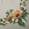 Obrus gobelinowy z wzorem kwiatów słonecznika - 100 x 100 cm - naturalny 2