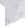 Bieżnik zdobiony motylami z cyrkonii - 40 x 140 cm - biały 3